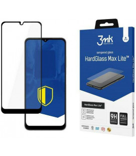 Juodas apsauginis grūdintas stiklas Samsung Galaxy A22 5G telefonui "3MK Hard Glass Max Lite"