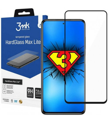 Juodas apsauginis grūdintas stiklas Xiaomi Poco F3 telefonui "3MK Hard Glass Max Lite"