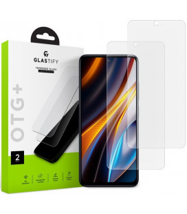Apsauginis grūdintas stiklas Xiaomi Poco X4 GT telefonui "Glastify OTG+ 2-Pack"