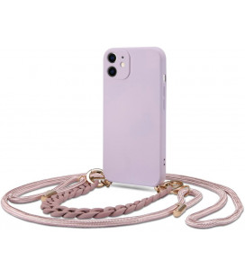 Violetinis dėklas su dirželiu Apple iPhone 12 telefonui "Tech-Protect Icon Chain"