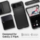 Juodas dėklas Samsung Galaxy Flip 4 telefonui "Spigen Tough Armor"