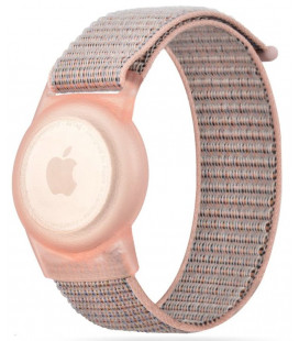 Rožinė vaikiška apyrankė Apple Airtag "Tech-Protect Nylon For Kids"