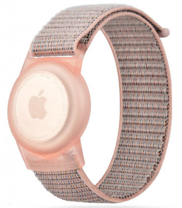 Rožinė vaikiška apyrankė Apple Airtag 1 / 2 "Tech-Protect Nylon For Kids"