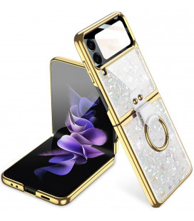 Baltas / auksinės spalvos dėklas Samsung Galaxy Flip 4 telefonui "Tech-Protect Mood Ring"