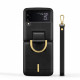 Juodas dėklas Samsung Galaxy Flip 4 telefonui "Tech-Protect Wallet Chain"