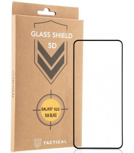Juodas apsauginis grūdintas stiklas Samsung Galaxy S22 telefonui "Tactical Glass Shield 5D"