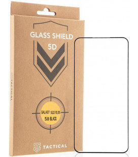 Juodas apsauginis grūdintas stiklas Samsung Galaxy S22 Plus telefonui "Tactical Glass Shield 5D"