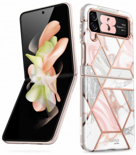 Dėklas su marmuro efektu Samsung Galaxy Flip 4 telefonui "Supcase Cosmo Marble Pink"