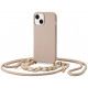 Smėlio spalvos dėklas su dirželiu Apple iPhone 14 Plus telefonui "Tech-Protect Icon Chain"