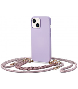 Violetinis dėklas su dirželiu Apple iPhone 14 telefonui "Tech-Protect Icon Chain"
