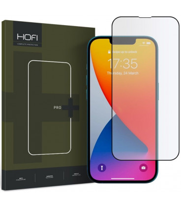 Juodas apsauginis grūdintas stiklas Apple iPhone 13 / 13 Pro / 14 / 16E telefonui "HOFI Glass Pro+"