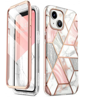 Dėklas su marmuro efektu Apple iPhone 14 Plus / 15 Plus telefonui "Supcase Cosmo Marble Pink"