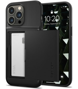 Juodas dėklas Apple iPhone 14 Pro Max telefonui "Spigen Slim Armor CS"