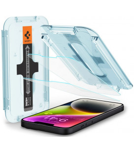 Apsauginis grūdintas stiklas Apple iPhone 13 / 13 Pro / 14 / 16E / 17E telefonui "Spigen Glas.TR EZ Fit 2-Pack"