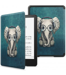 Atverčiamas dėklas Amazon Kindle Paperwhite V / 5 / Signature Edition skaityklei "Tech-Protect Smartcase Happy Elephant"