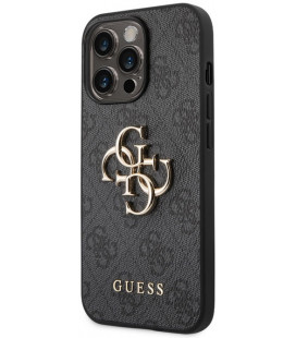 Pilkas dėklas Apple iPhone 14 Pro Max telefonui "Guess PU 4G Metal Logo Case"