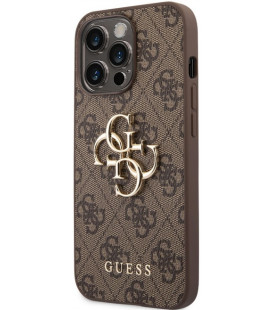 Rudas dėklas Apple iPhone 14 Pro Max telefonui "Guess PU 4G Metal Logo Case"
