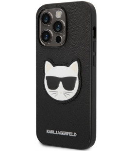 Juodas dėklas Apple iPhone 14 Pro Max telefonui "Karl Lagerfeld PU Saffiano Choupette Head Case"