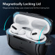 Juodas dėklas Apple Airpods Pro 1 / 2 ausinėms "ESR Cyber Armor Halolock Magsafe"