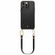 Juodas dėklas su dirželiu Apple iPhone 14 Pro telefonui "Spigen Cyrill Classic Charm MAG Magsafe"