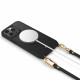 Juodas dėklas su dirželiu Apple iPhone 14 Pro Max telefonui "Spigen Cyrill Classic Charm MAG Magsafe"