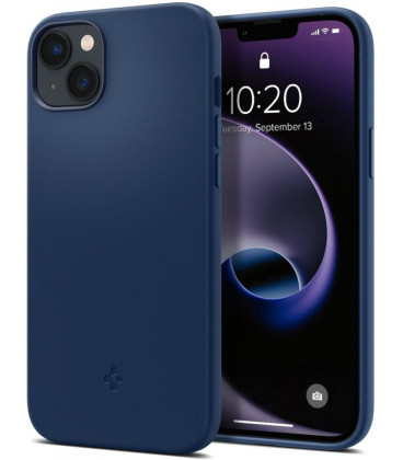 Mėlynas silikoninis dėklas Apple iPhone 14 Plus / 15 Plus telefonui "Spigen Silicone Fit MAG Magsafe"