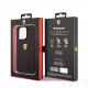 Juodas / raudonas dėklas Apple iPhone 14 Pro telefonui "Ferrari PU Leather Perforated Case"