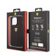 Juodas / raudonas dėklas Apple iPhone 14 Pro Max telefonui "Ferrari PU Leather Perforated Case"