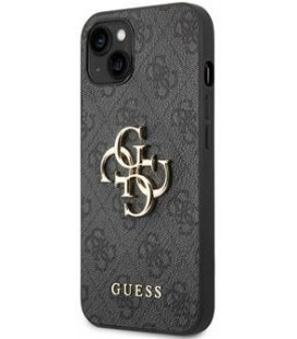 Pilkas dėklas Apple iPhone 14 Plus telefonui "Guess PU 4G Metal Logo Case"