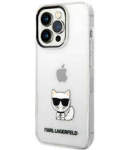 Skaidrus dėklas Apple iPhone 14 Pro telefonui "Karl Lagerfeld Choupette Logo Case"