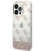 Rožinis dėklas Apple iPhone 14 Pro telefonui "Guess PC/TPU Peony Glitter Script Logo Case"