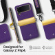 Purpurinis / geltonas dėklas su dirželiu Samsung Galaxy Flip 4 telefonui "Spigen Compoty"