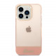 Rožinis dėklas Apple iPhone 14 Pro Max telefonui "Guess PC/TPU Camera Outline Translucent Case"
