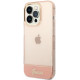 Rožinis dėklas Apple iPhone 14 Pro Max telefonui "Guess PC/TPU Camera Outline Translucent Case"