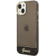 Juodas dėklas Apple iPhone 14 telefonui "Guess PC/TPU Camera Outline Translucent Case"