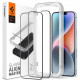 Juodas apsauginis grūdintas stiklas Apple iPhone 13 / 13 Pro / 14 / 16E / 17E telefonui "Spigen AlignMaster Glas tR 2-Pack"
