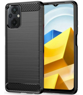 Juodas dėklas Xiaomi Poco M5 telefonui "Tech-Protect TPUCarbon"