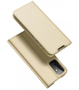 Auksinės spalvos atverčiamas dėklas Samsung Galaxy A72 telefonui "Dux Ducis Skin Pro"