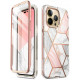 Dėklas su marmuro efektu Apple iPhone 14 Pro telefonui "Supcase Cosmo Marble Pink"