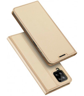 Auksinės spalvos atverčiamas dėklas Samsung Galaxy A22 4G telefonui "Dux Ducis Skin Pro"