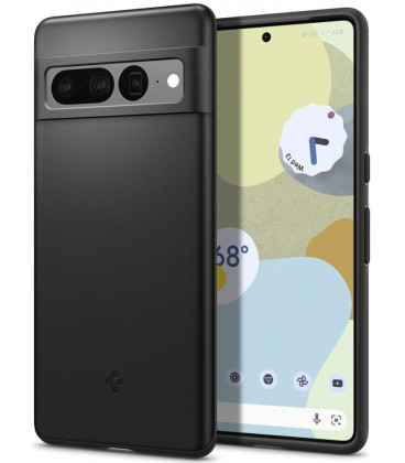 Juodas dėklas Google Pixel 7 Pro telefonui "Spigen Thin Fit"