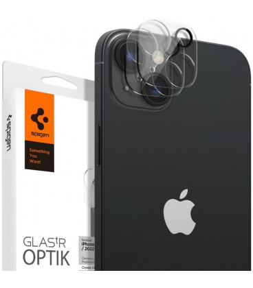 Kameros apsauga Apple iPhone 14 / 14 Plus telefono kamerai apsaugoti "Spigen Optik.TR Camera Protector 2-Pack"