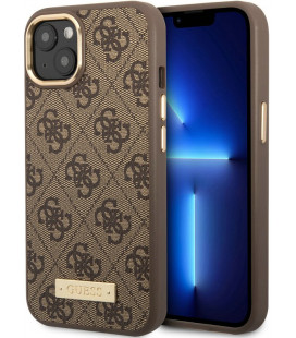 Rudas dėklas Apple iPhone 14 Plus telefonui "Guess PU 4G MagSafe Compatible Case"