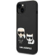 Karl Lagerfeld and Choupette Liquid Silicone Case for iPhone 14 Black