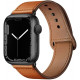Ruda apyrankė Apple Watch 4 / 5 / 6 / 7 / 8 / 9 / SE (38 / 40 / 41 mm) laikrodžiui "Tech-Protect Leatherfit"