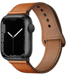 Ruda apyrankė Apple Watch 4 / 5 / 6 / 7 / 8 / 9 / SE (38 / 40 / 41 mm) laikrodžiui "Tech-Protect Leatherfit"