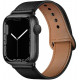 Juoda apyrankė Apple Watch 4 / 5 / 6 / 7 / 8 / 9 / SE (38 / 40 / 41 mm) laikrodžiui "Tech-Protect Leatherfit"