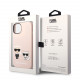 Rožinis dėklas Apple iPhone 14 telefonui "Karl Lagerfeld and Choupette Liquid Silicone Case"