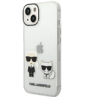 Skaidrus dėklas Apple iPhone 14 Plus telefonui "Karl Lagerfeld PC/TPU Ikonik Karl and Choupette Case"