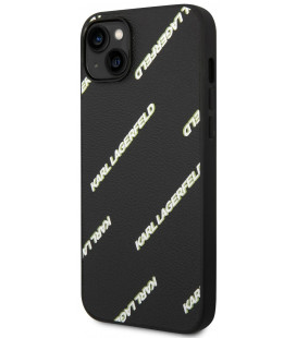 Juodas dėklas Apple iPhone 14 Plus telefonui "Karl Lagerfeld PU Grained Leather Logomania Case"